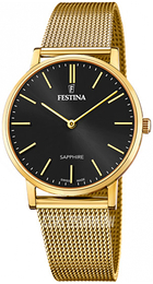 Festina Swiss Made Czarny/Stal w odcieniu złota Ø39 mm F20022-3