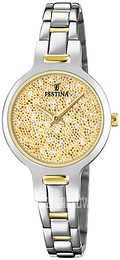 Festina Mademoiselle Zestaw kryształów/Stal w odcieniu złota Ø29 mm F20380-2