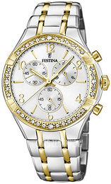 Festina Biały/Stal w odcieniu złota Ø39 mm F20396-1