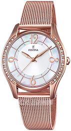 Festina Mademoiselle Biały/Stal w kolorze różowego złota Ø36 mm F20422-1