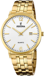 Festina Biały/Stal w odcieniu złota Ø41 mm F20513-2