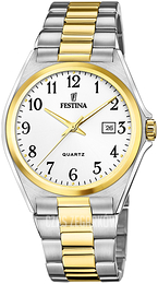 Festina Classic Biały/Stal w odcieniu złota Ø40 mm F20554-1
