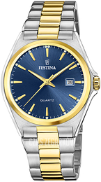 Festina Classic Niebieski/Stal w odcieniu złota Ø40 mm F20554-4