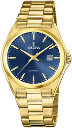 Festina Classic Niebieski/Stal w odcieniu złota Ø40 mm F20555-4