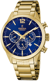 Festina Timeless Niebieski/Stal w odcieniu złota Ø43.5 mm F20633-2