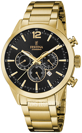 Festina Timeless Czarny/Stal w odcieniu złota Ø43.5 mm F20633-3
