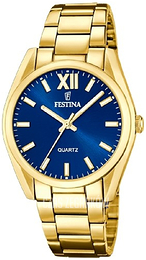 Festina Boyfriend Niebieski/Stal w odcieniu złota Ø36.8 mm F20640-5