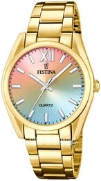 Festina Boyfriend Wielokolorowy/Stal w odcieniu złota Ø36.8 mm F20640-7