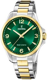 Festina Classic Zielony/Stal w odcieniu złota Ø41.5 mm F20657-3