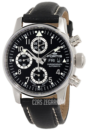 Fortis Flieger Czarny/Skóra Ø40 mm 597.20.71.L01