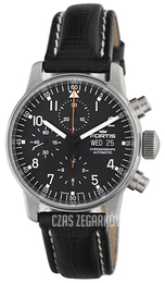 Fortis Flieger Czarny/Skóra Ø40 mm 597.22.11.L01