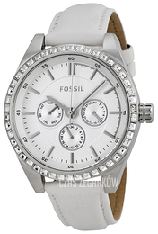 Fossil Biały/Skóra Ø40 mm BQ1437