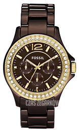 Fossil Riley Brązowy/Czeramiczna Ø40 mm CE1044