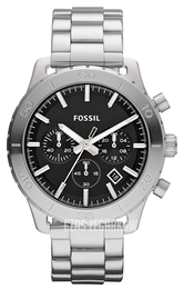 Fossil Keaton Czarny/Stal Ø43 mm CH2814