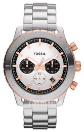 Fossil Keaton Srebrny/Stal Ø43 mm CH2815