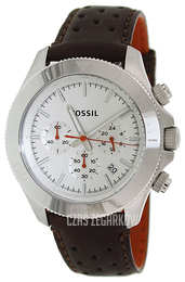 Fossil Retro Traveler Biały/Skóra Ø45 mm CH2860