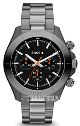 Fossil Retro Traveler Czarny/Stal Ø45 mm CH2864