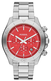 Fossil Retro Traveler Czerwony/Stal Ø45 mm CH2866