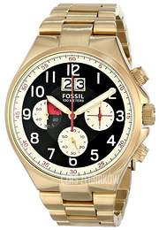 Fossil Czarny/Stal w odcieniu złota Ø46 mm CH2911