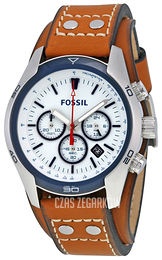 Fossil Coachman Biały/Skóra Ø44 mm CH2986