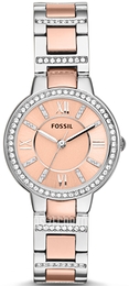 Fossil Virginia Różowy/Stal w kolorze różowego złota Ø29 mm ES3405