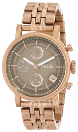 Fossil Brązowy/Stal w kolorze różowego złota Ø38 mm ES3494