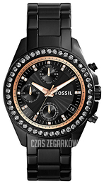 Fossil Czarny/Stal Ø37 mm ES3596