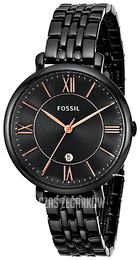 Fossil Jacqueline Czarny/Stal Ø36 mm ES3614