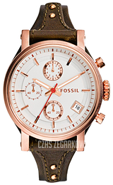 Fossil Casual Srebrny/Skóra Ø38 mm ES3616