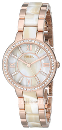 Fossil Dress Biały/Stal w kolorze różowego złota Ø30 mm ES3716