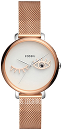 Fossil Jacqueline Biały/Stal w kolorze różowego złota Ø36 mm ES4414