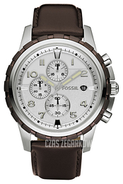 Fossil Dean Srebrny/Skóra Ø45 mm FS4543