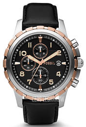 Fossil Dean Czarny/Skóra Ø45 mm FS4545