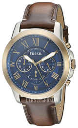 Fossil Grant Niebieski/Skóra Ø44 mm FS5150