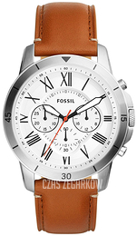 Fossil Grant Biały/Skóra Ø44 mm FS5343