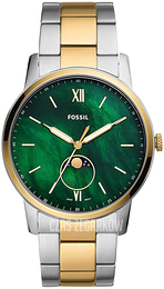 Fossil Zielony/Stal w odcieniu złota Ø44 mm FS5572
