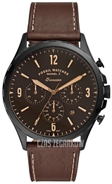 Fossil Forrester Chrono Czarny/Skóra Ø46 mm FS5608