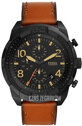 Fossil Bronson Czarny/Skóra Ø50 mm FS5714