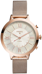 Fossil Jacqueline Biały/Stal w kolorze różowego złota Ø36 mm FTW5018