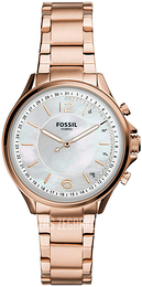 Fossil Biały/Stal w kolorze różowego złota Ø38 mm FTW5074