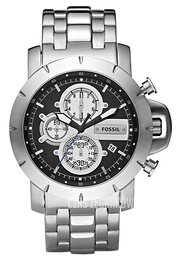 Fossil Jake Czarny/Stal Ø45 mm JR1265