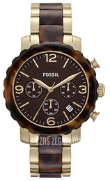 Fossil Natalie Brązowy/Stal w odcieniu złota Ø40 mm JR1382