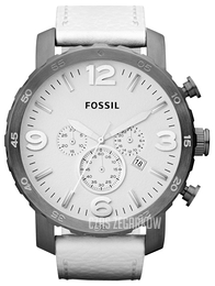 Fossil Nate Biały/Skóra Ø50 mm JR1423