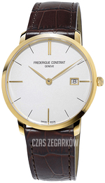 Frederique Constant Slimline Srebrny/Skóra Ø38.4 mm FC-220V5S5