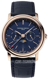 Frederique Constant Classics Index Business Timer Niebieski/Skóra Ø40 mm FC-270N4P4