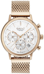 Gant Biały/Stal w kolorze różowego złota Ø38 mm GT032011