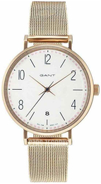 Gant Detroit Biały/Stal w odcieniu złota Ø36 mm GT035006