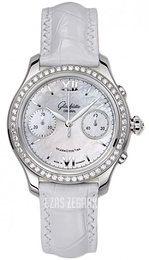 Glashütte Original Lady Serenade Chronograph Biały/Skóra Ø38 mm 39-34-12-12-04