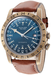 Glycine Airman Niebieski/Skóra Ø40 mm GL0414