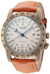 Glycine Airman Biały/Skóra Ø40 mm GL0415